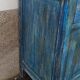 Buffet en bois bleu avec 2 tiroirs et 2 portes