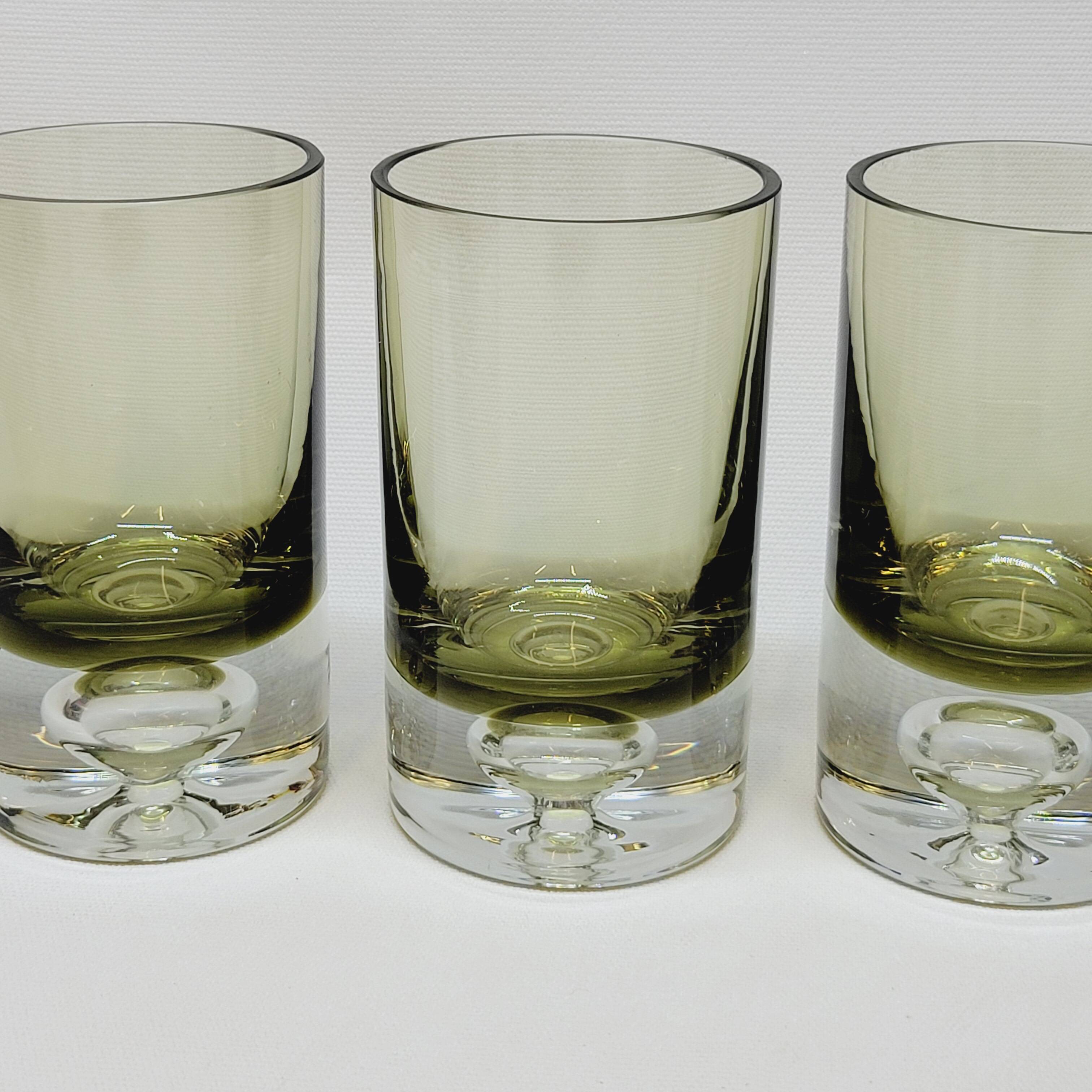 4 vintage whiskey glasses in smoked glass bubble design tapio wirkkala?