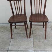 Pair of thonet bistro chairs stamped czechoslovakia vintage