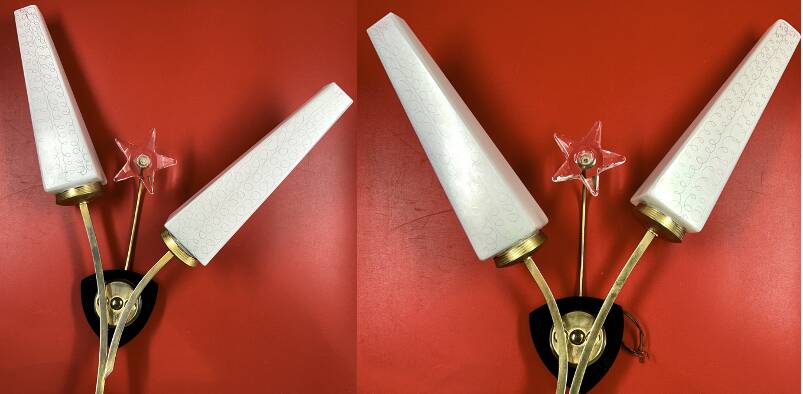 Large Pair of Vintage 70s Wall Lights