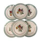 6 flat plates in half-porcelain Badonviller