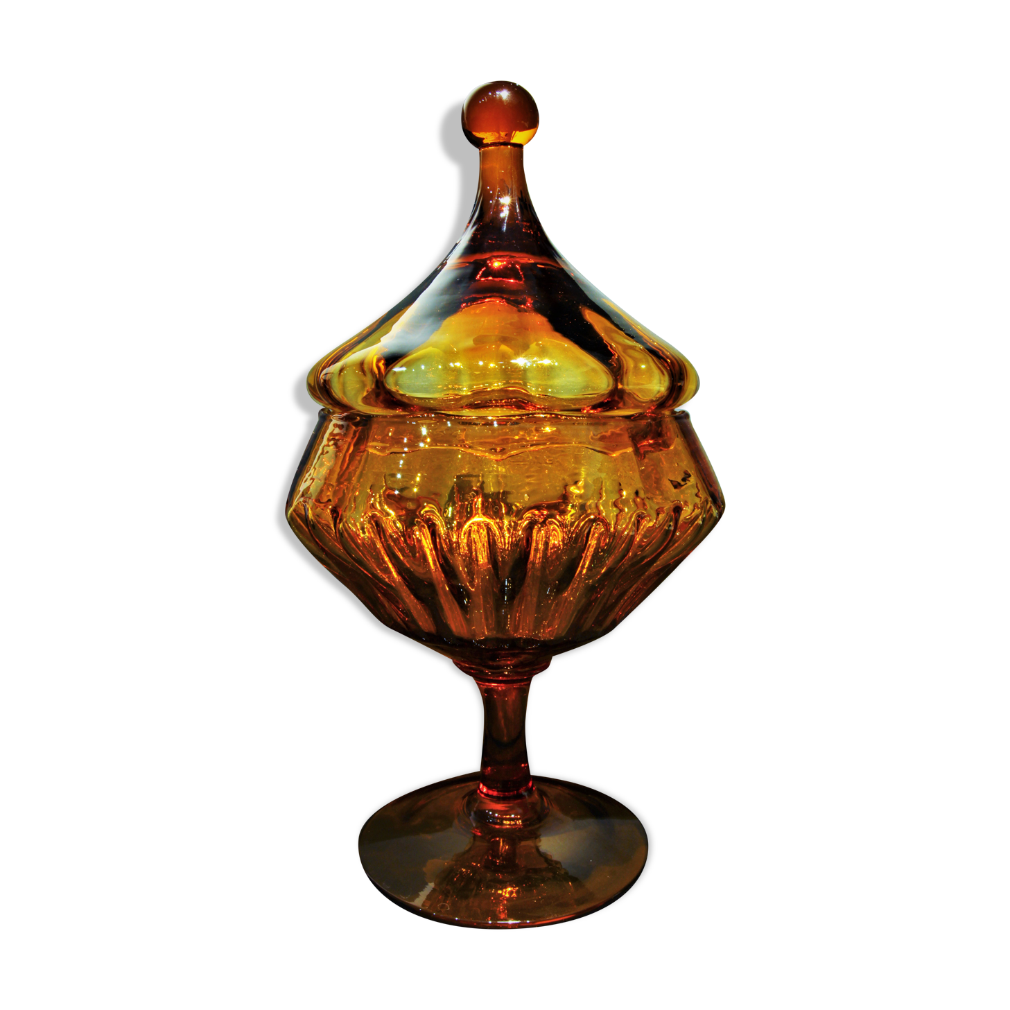 Large orange Bohemian crystal candy maker