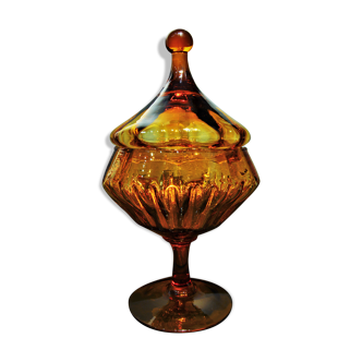 Large orange Bohemian crystal candy maker