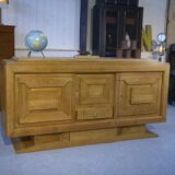 Brutalist Art Deco oak sideboard in the style of Charles Dudouyt / Gaston Poisson