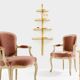 Neoclassical half-moon shelf Maison Jansen bronze and mirrors 1932