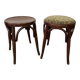 Paire de tabourets bas en bois courbé style "Thonet" vintage