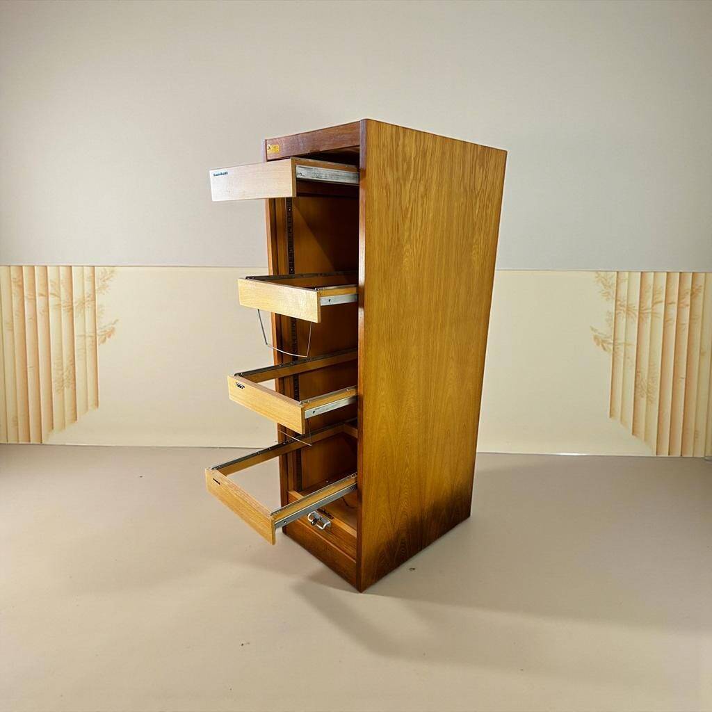 Vintage curtain wardrobe / archive cabinet with file supports