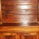 Sideboard with half-columns in walnut, Empire period.