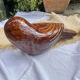 Large glazed ceramic owl sculpture signed