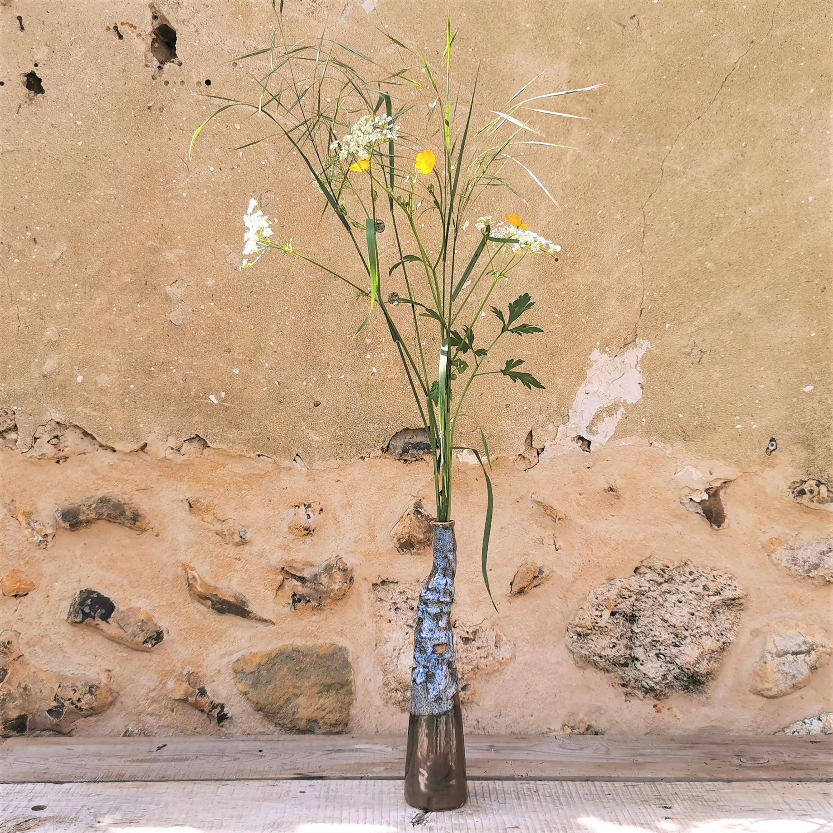 Vase soliflore terre vernissée