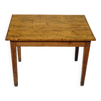 Old 19th century farm table in solid pine and beech