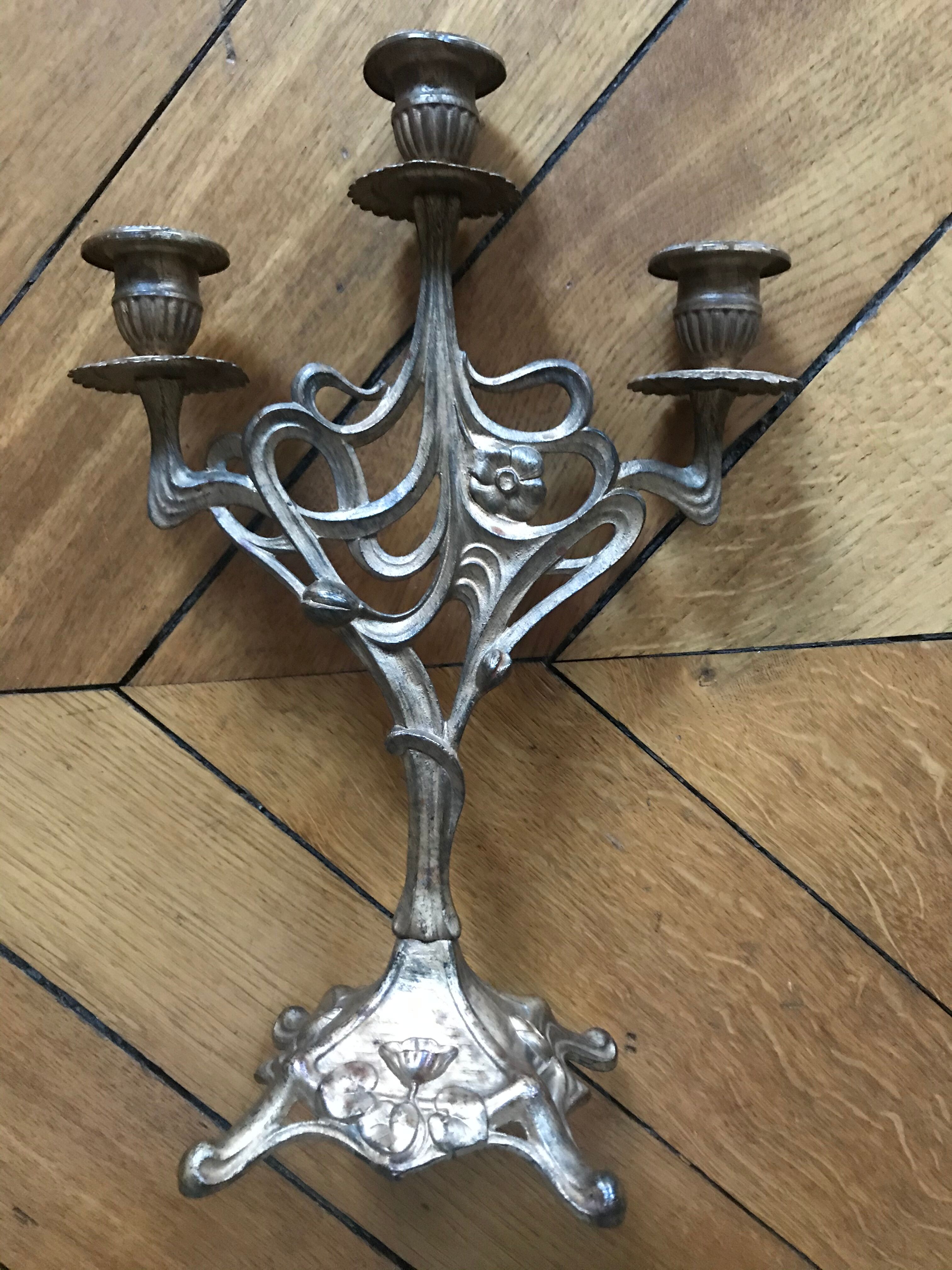 Chandelier Art Nouveau three fires