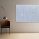 Tableau peinture abstraite monochrome minimaliste blanc
