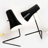Black Table Lamps by Josef Hurka for Drupol, 1960s, Set of 2