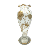 Art Nouveau vase with Painted decoration of Poppies and Butterfly 1900