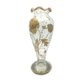 Art Nouveau vase with Painted decoration of Poppies and Butterfly 1900