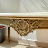 Vintage marble and bronze coffee table