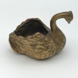 Old zoomorphic pocket tray in bronze, in the shape of a swan