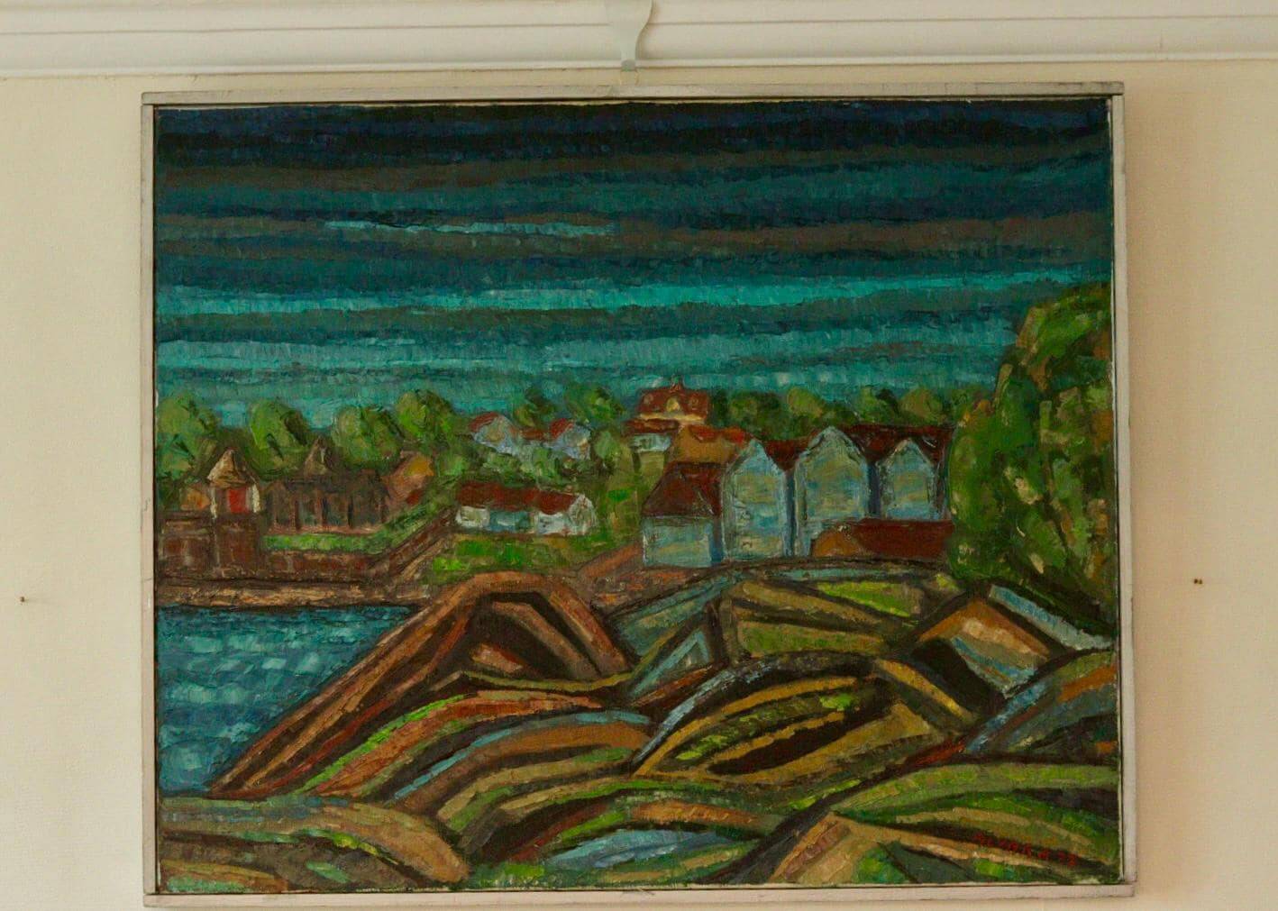 Oil on canvas "View" by Alvar Andersson