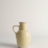 Mid-Century Modern Grey & Yellow Stoneware Vase with Handle by Strehla, Germany