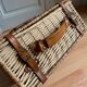 Valise osier cuir