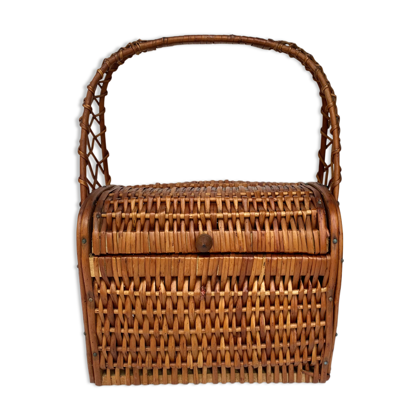 Vintage wicker basket handbag