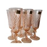 Vintage French Rosaline Champagne Glasses from the 1970s