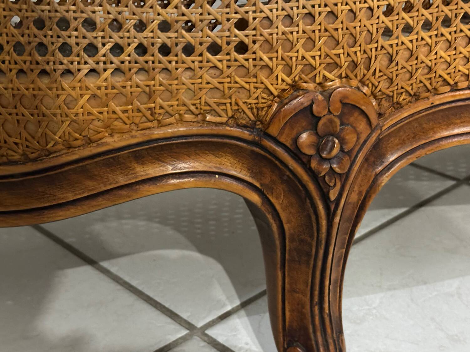 Lit basket in caning Louis XV style 1950