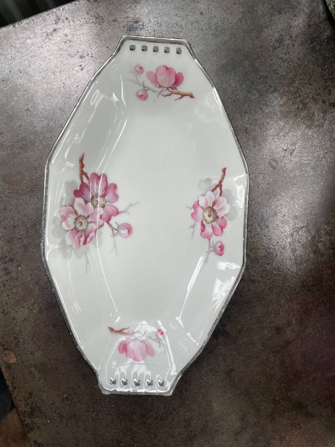 Art Deco porcelain dish eg France old house Charronat