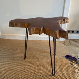 Table d’appoint en bois et métal