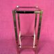 VINTAGE 1970 COFFEE TABLE SQUARE GOLD BRIGHT TUBE SQUARE 2 PLATTERS