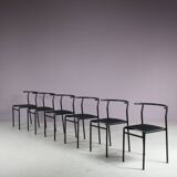 1980s Set of 6 “Café” dining chairs by Philippe Starck for Baleri, Italy