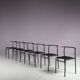 1980s Set of 6 “Café” dining chairs by Philippe Starck for Baleri, Italy