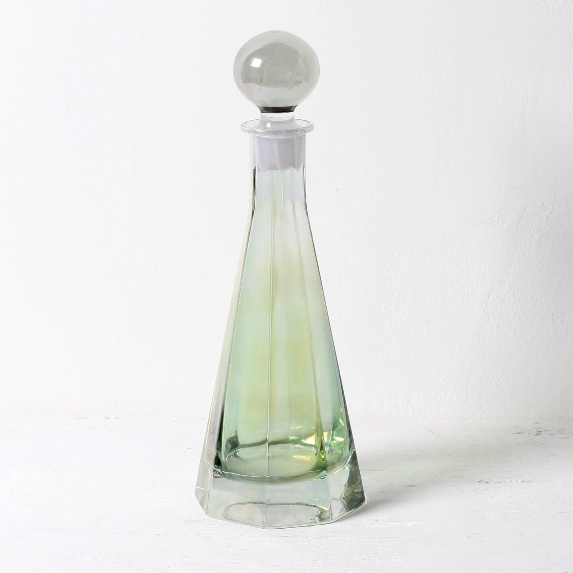 Stylish Spirit Decanter with Grey Original Stopper / Italy / 1960s