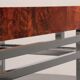 Table console en chrome et bois d'Aldo Tura, années 1970