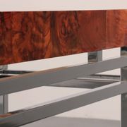 Table console en chrome et bois d'Aldo Tura, années 1970