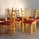Vintage danish brutalist ladder back oak dining chairs