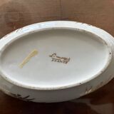 Oval jewelry box or candy box in Limoges porcelain, mid-20th century
