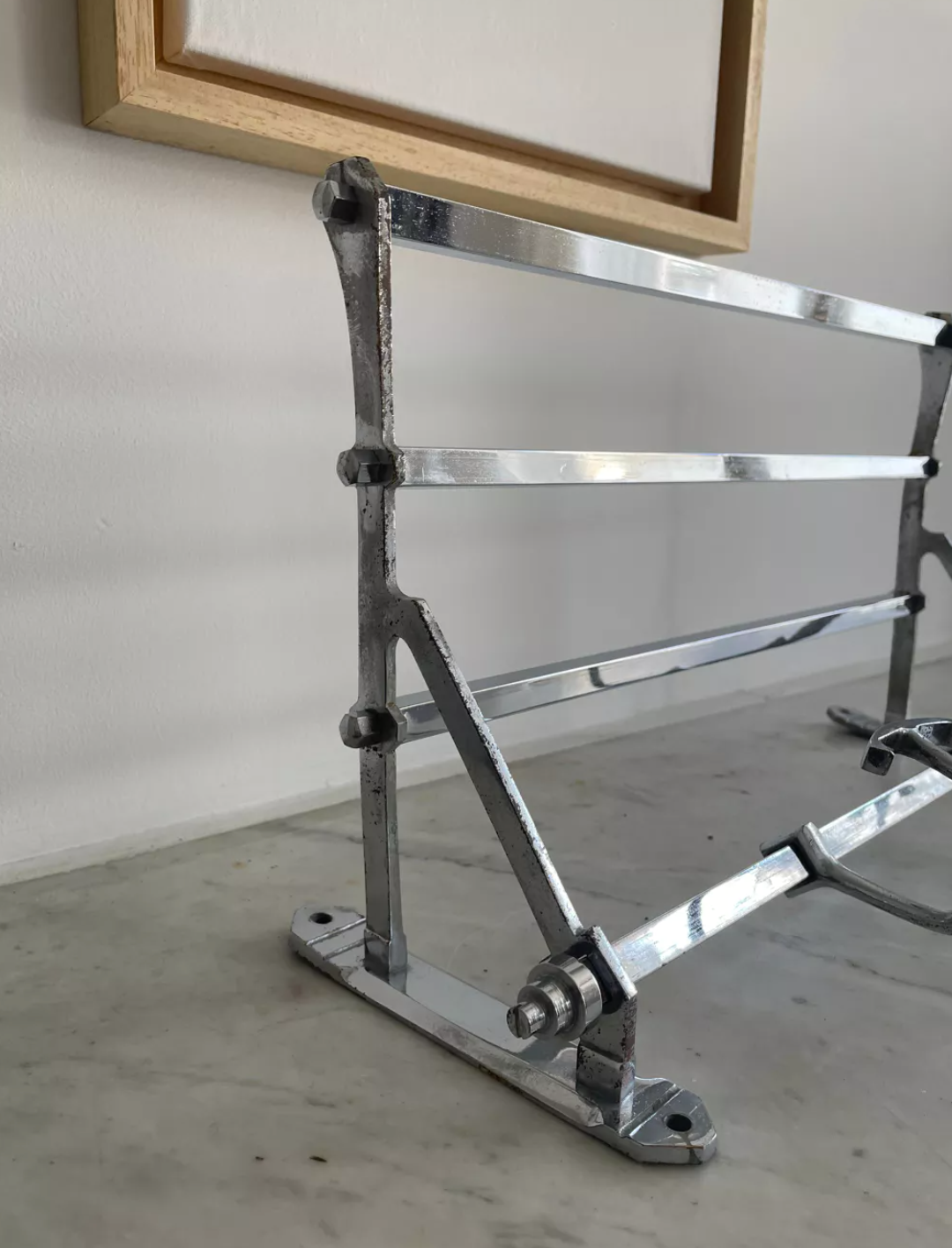 Vintage coat rack, chromed metal, art deco
