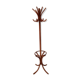 Six-headed coat holder in curved wood vintage 40s-50s