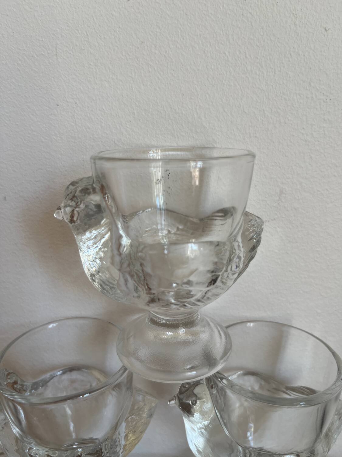 6 glass egg cups