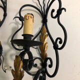 Wrought iron corner wall lights