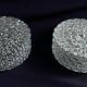 Pair of round vintage moulded glass ceiling lights.