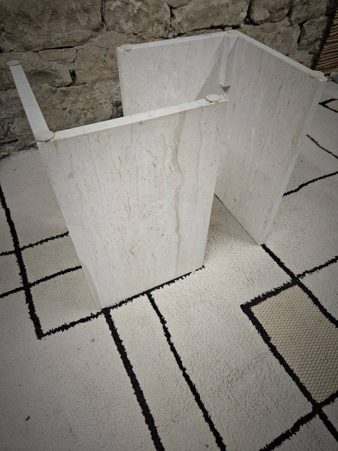 Travertine coffee table 1980