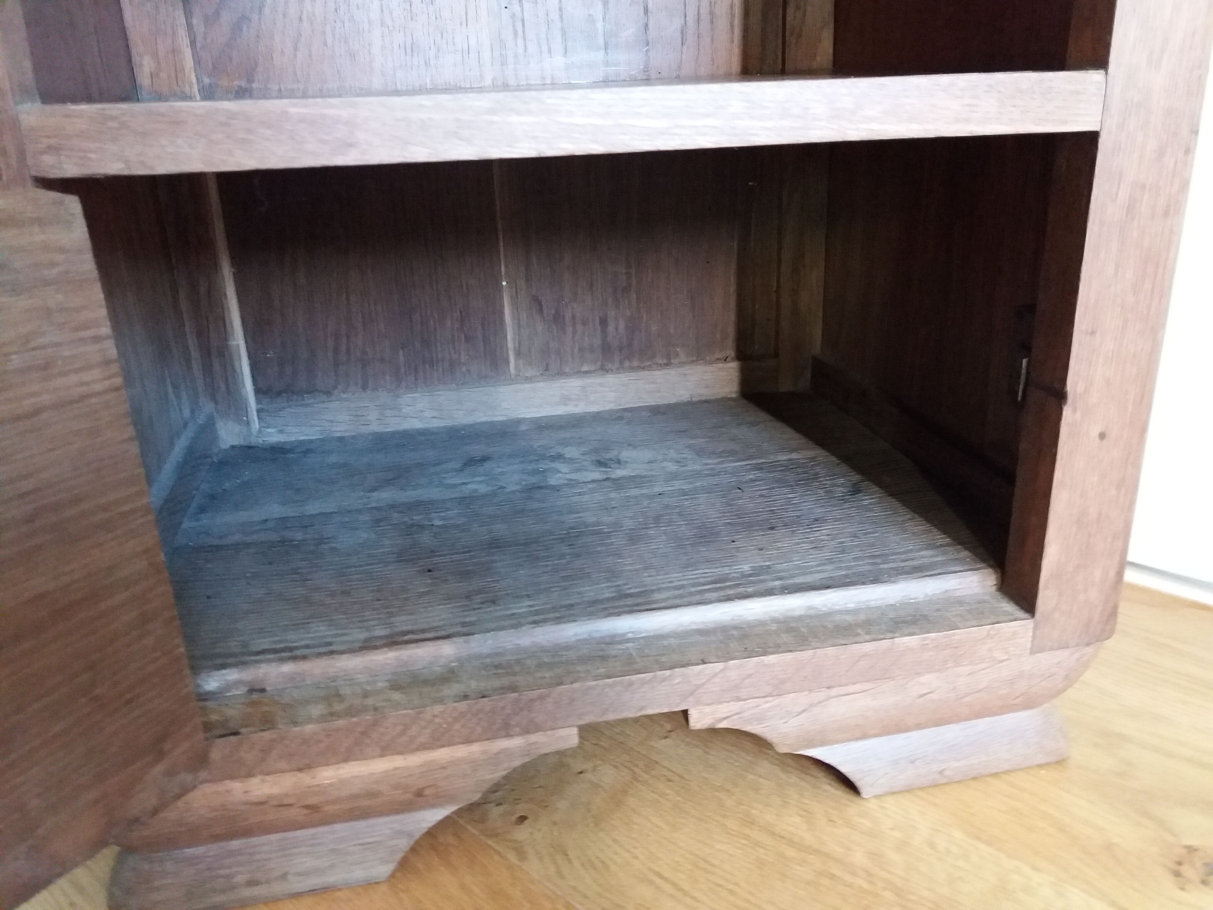 Art deco bedside table marble and wood