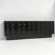 Black brutalist sideboard with graphic patterned doors, belgium 1970s