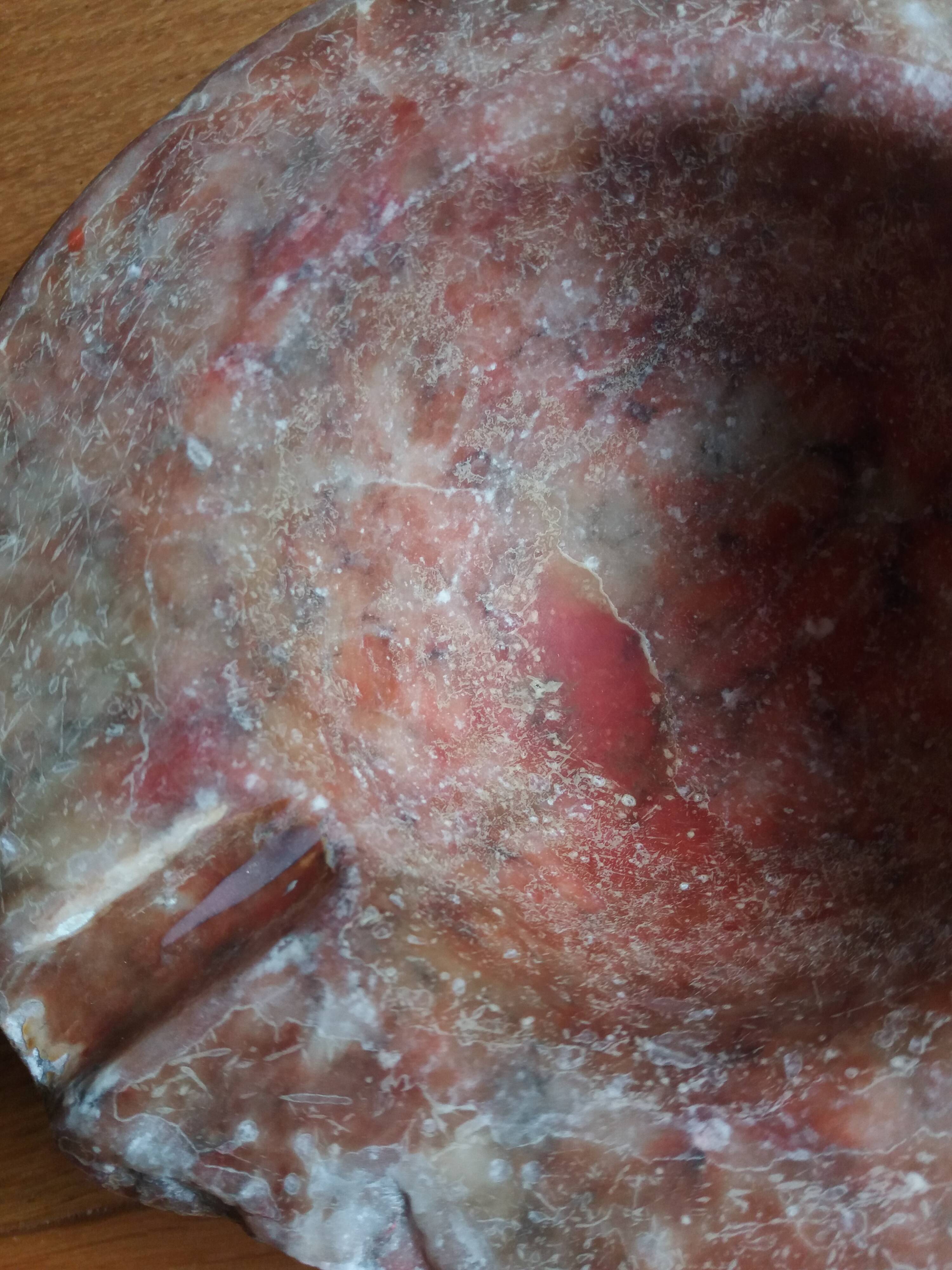 Red marble paperweight ashtray