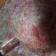 Red marble paperweight ashtray
