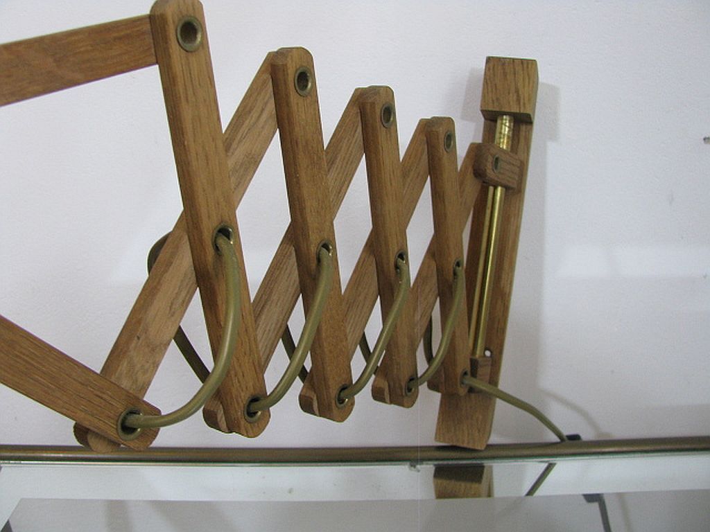 Applique murale/lampe à ciseaux. Holz Teak , Linus Bopp Limbach. Années 1970