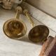 Pair of twisted brass candlesticks 37cm